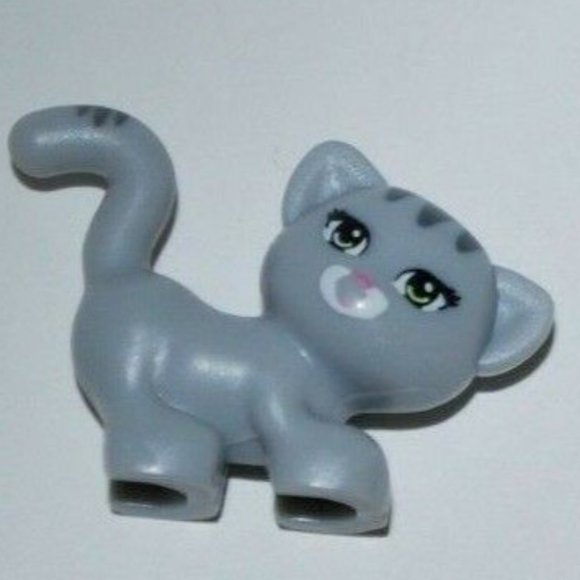 Lego Minifigure Pet Animal Grey Cat Kitten (with stripes) 1.5cm Minifig - Picture 1 of 1